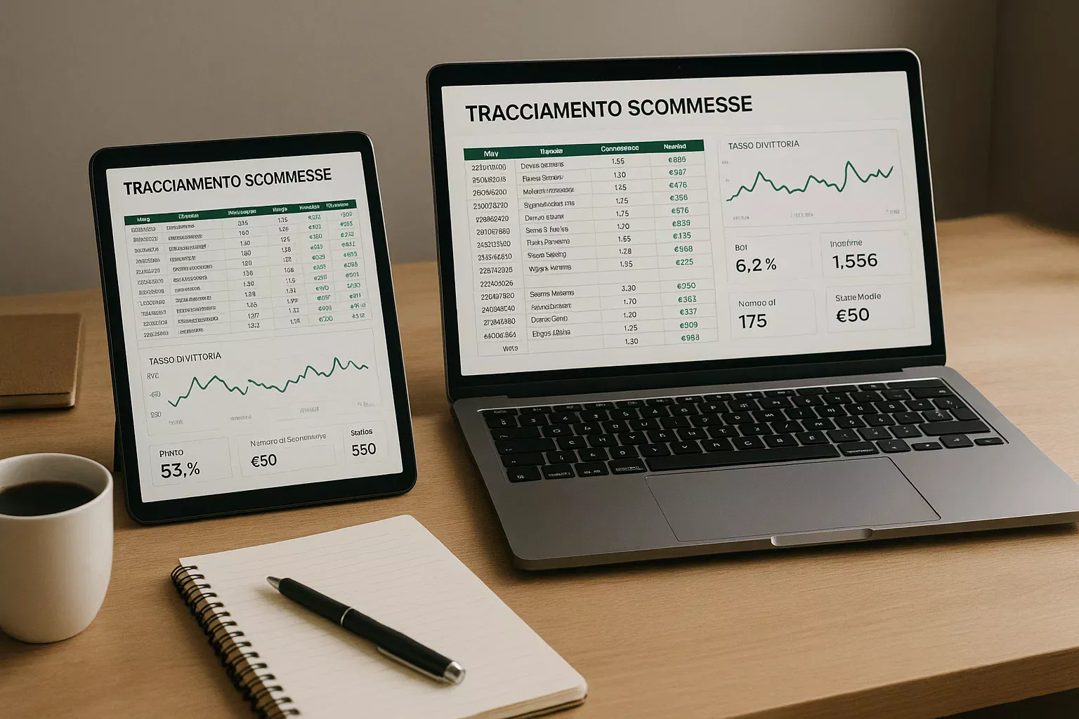 Sistema di tracking per monitorare le performance delle scommesse